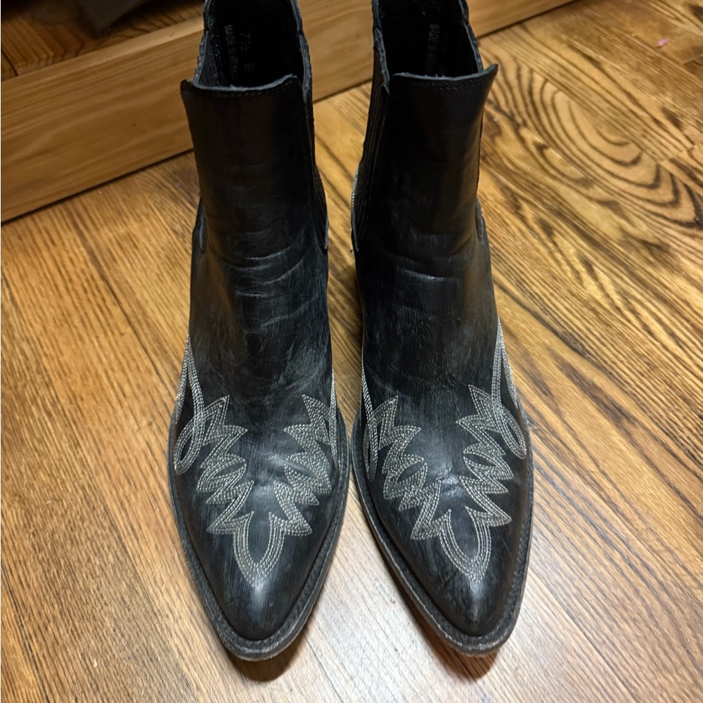 Old Gringo Black and Silver Ankle Boots